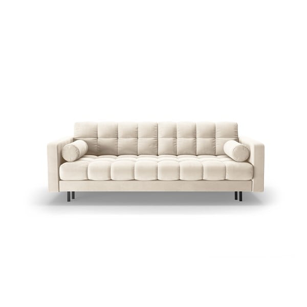 Krem baršunasti sklopiva/s prostorom za odlaganje sofa 222 cm Bali – Cosmopolitan Design