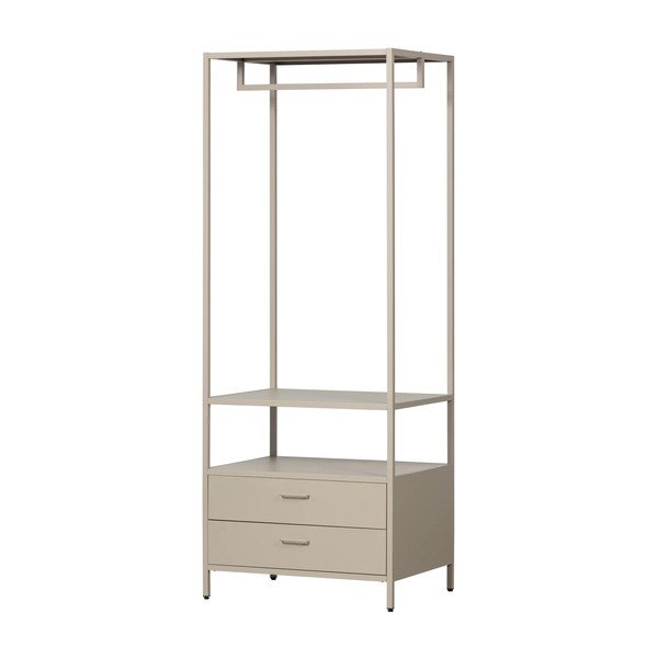 Bež otvoreni metalni ormar 70x185x54 cm Ferris – WOOOD-image-2