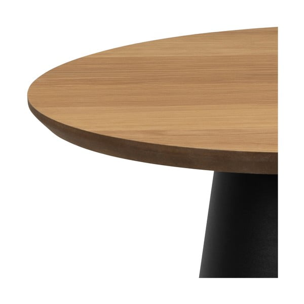 Crni/u prirodnoj boji okrugli stolić za kavu s pločom stola u dekoru hrasta ø 45 cm Soli – Actona-image-4