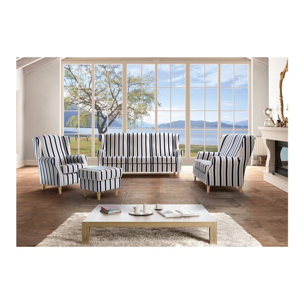 Kauč na plavo-bijele pruge Max Winzer Lorris, 193 cm-image-3