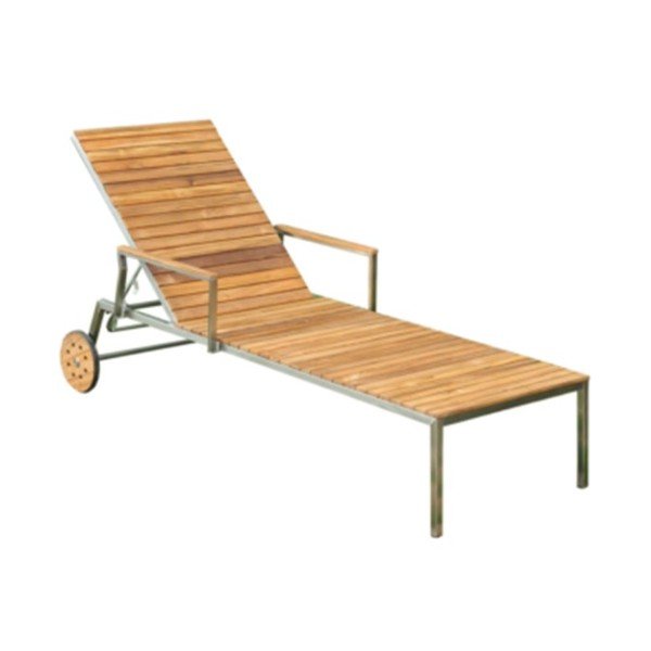 Smeđa metalna vrtna ležaljka Denver – Garden Pleasure-image-1