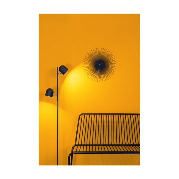 Crni zidni sat Karlsson Peony, ø 45 cm-image-1