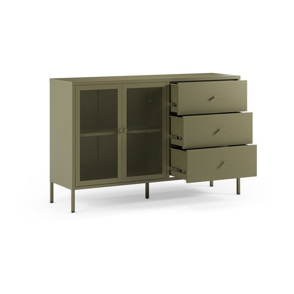 Zelena metalna komoda 140x90x40 cm Fayna – Marckeric-image-2