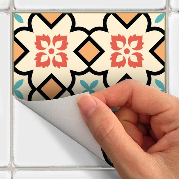 Set od 24 zidne naljepnice Ambiance Azulejos Sofiana, 15 x 15 cm-image-1
