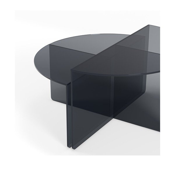 Sivi stakleni okrugli stolići za kavu u setu 2 kom ø 80 cm Velta – MOME-image-4