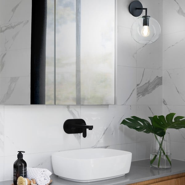 Crna zidna svjetiljka SULION Bogard, ø 20 cm-image-2