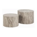Sivi okrugli stolići za kavu u setu 2 kom u kamenom dekoru ø 58 cm Dice – Actona
