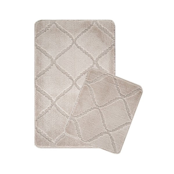 Svjetlo smeđe kupaonske prostirke u setu 2 kom 50x80 cm Cizgili – Foutastic
