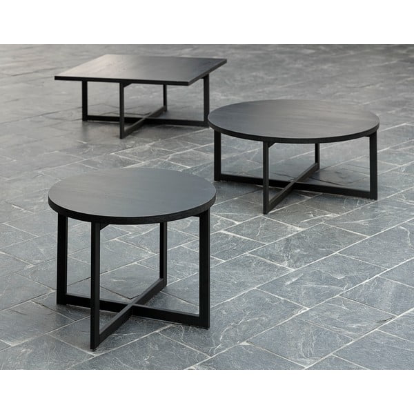 Stolić za kavu od crnog hrasta Canett Elliot, 100 x 100 cm-image-1