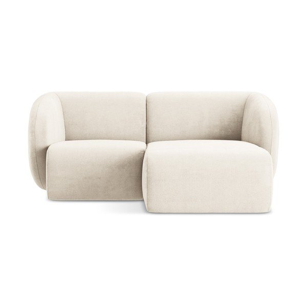 Bež kutna garnitura od šenila (s desnim kutom/s ležaljkom) Lani – Makamii