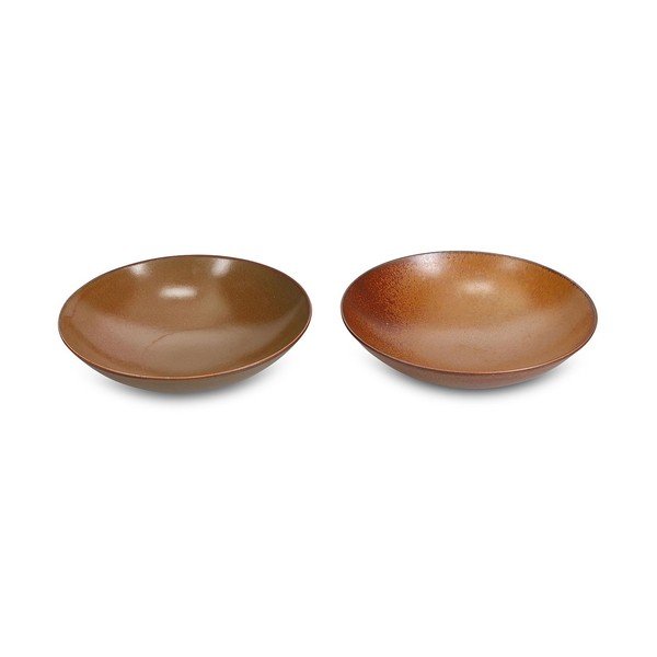 Smeđi dubok porculanski tanjur ø 26 cm Ovio – BonBistro-image-3
