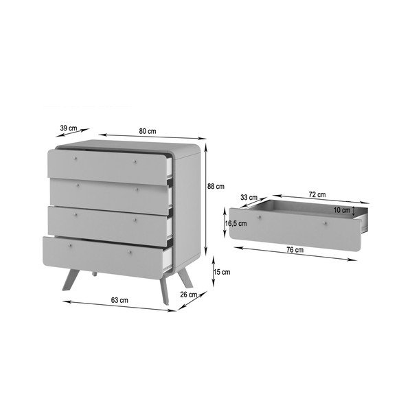 Bijela visoka komoda 80x88 cm Caitlin – Støraa-image-4