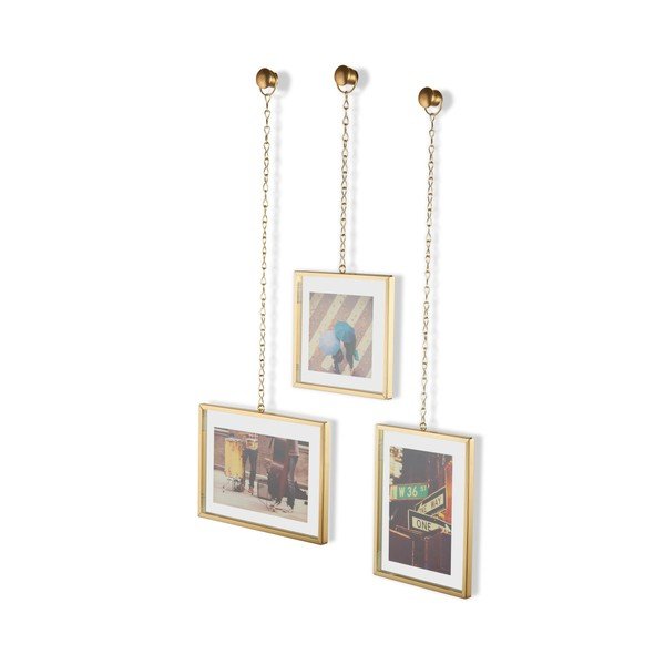 Set od 3 viseća okvira za fotografije u zlatnoj boji Umbra Angle-image-4