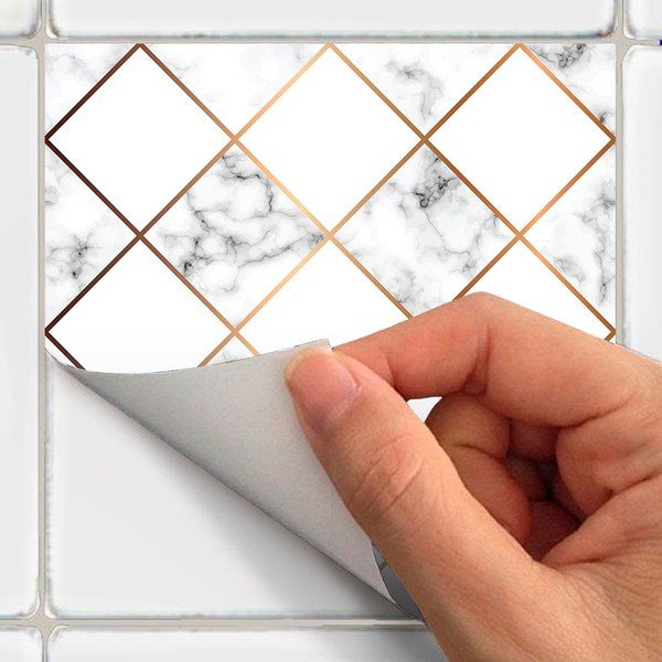 Set od 24 zidne naljepnice Ambiance Marble and Goldy, 10 x 10 cm-image-3