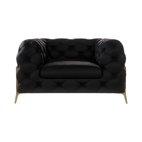 Crna baršunasti fotelja Chelsea Bis – Ropez-image-2