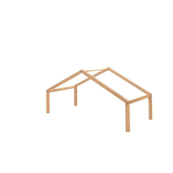 Dječji krevet od punog hrasta u obliku kućice/s dodatnim ležajem 90x200 cm u prirodnoj boji Forrest – Vipack-image-3