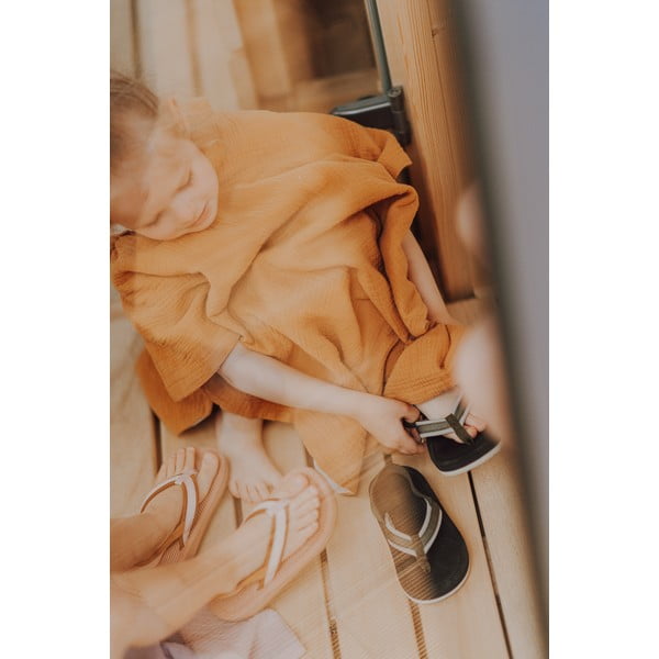 Konjak smeđi dječji pončo od muslina veličina M - Malomi Kids-image-3