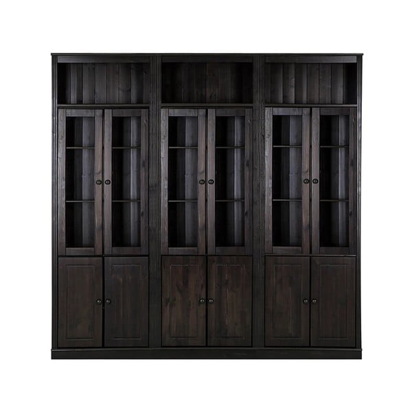 Smeđa vitrina od masivnog bora 518x223 cm Anita – Støraa