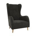 Tamno siva baršunasta wing fotelja Carole – Ropez