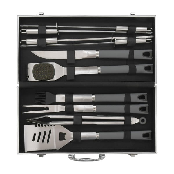 Set od 11 komada pribora za roštilj u kovčegu Cattara Alu Grey Line-image-2