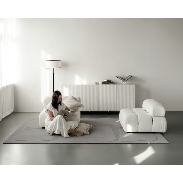 Sivi vunen tepih 200x300 cm Morphic Organica – Agnella-image-3