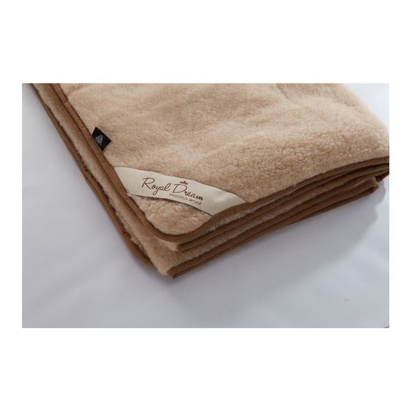 Svijetlosmeđa deka od merino vune Royal Dream Quilt, 140 x 200 cm