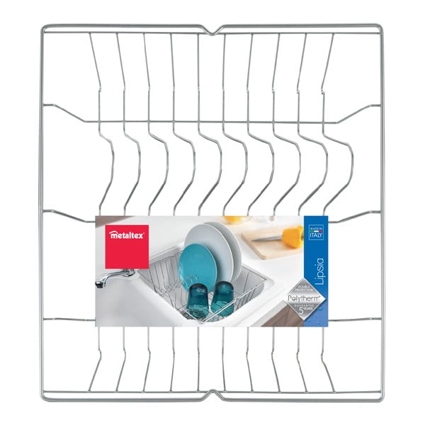 Ocjeđivač posuđa mat srebrne boje Metaltex Bruno, 36 x 33cm-image-1