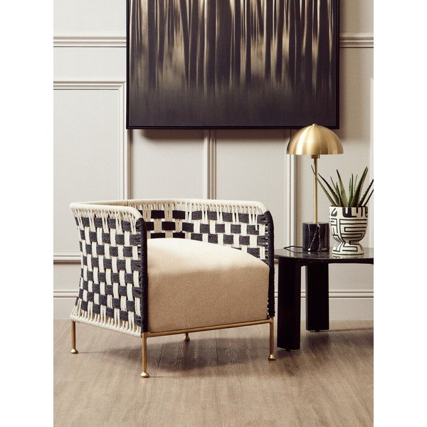Crno-bijela fotelja Satna – Premier Housewares-image-1