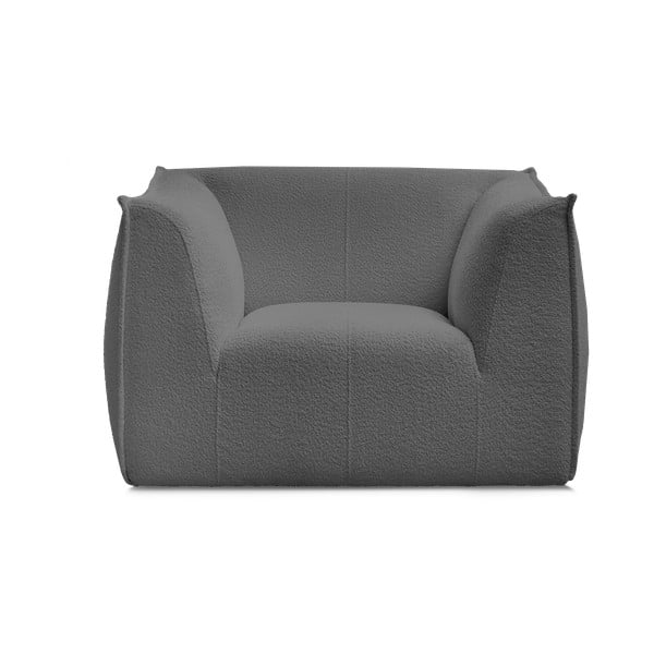 Tamno siva fotelja od bouclé tkanine Giorgia – Bobochic Paris-image-3