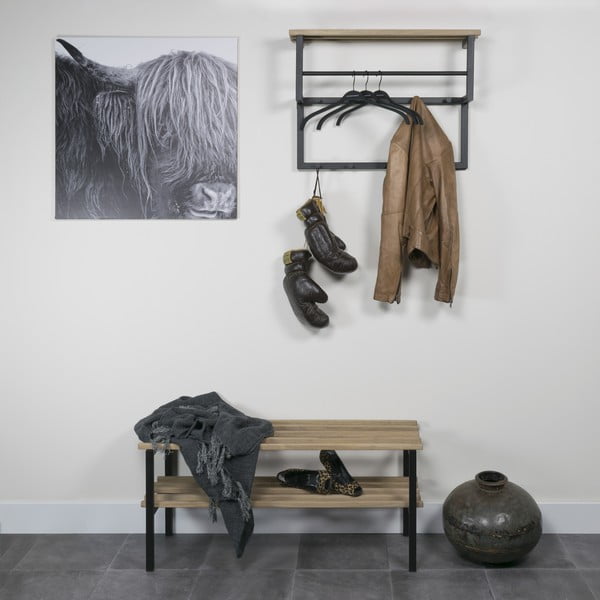 Crni/u prirodnoj boji metalni ormarić za cipele 100x45x34 cm Rizzoli – Spinder Design-image-1