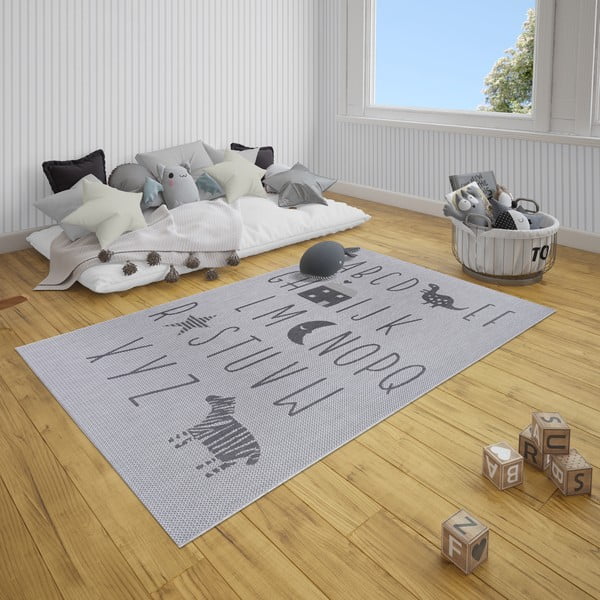Sivi dječji tepih Ragami Letters, 80 x 150 cm-image-3