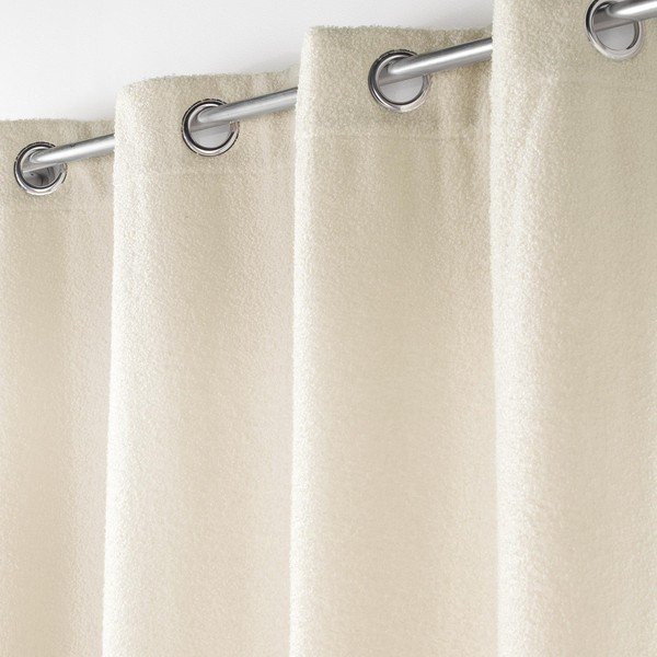Krem zavjesa od boucle tkanine 140x240 cm Wooly – douceur d'intérieur-image-1