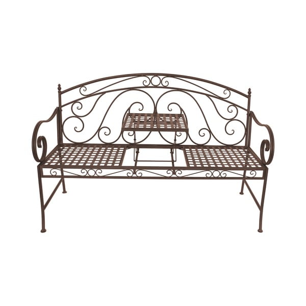 Smeđa metalna vrtna klupa Saket – Garden Pleasure-image-3