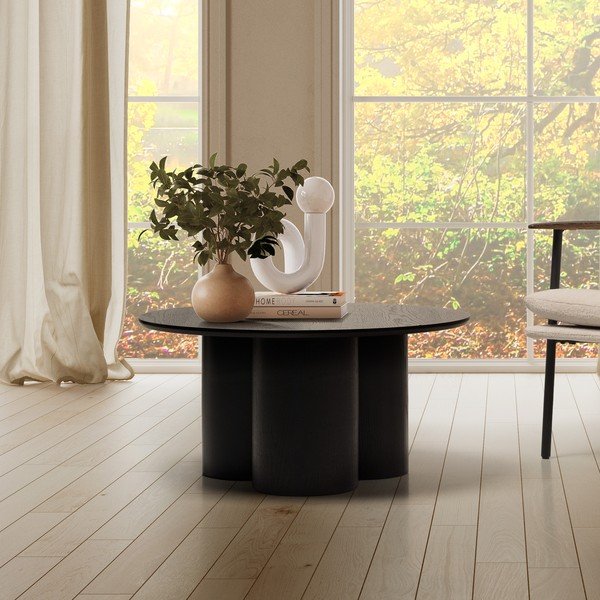 Crni okrugao stolić za kavu ø 80 cm Lua – MOME-image-1