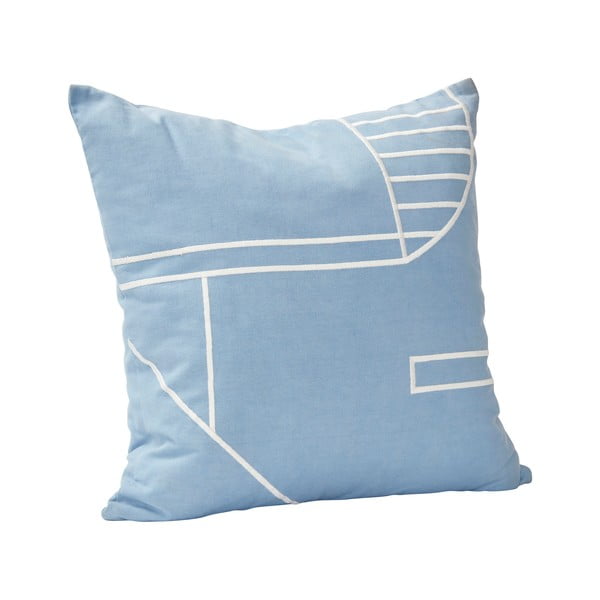 Plavi pamučni jastuk Hübsch Mond, 45 x 45 cm