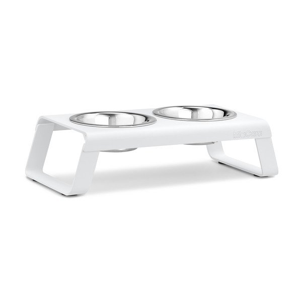 Metalni set posuda s postoljem za pse Desco White S – MiaCara