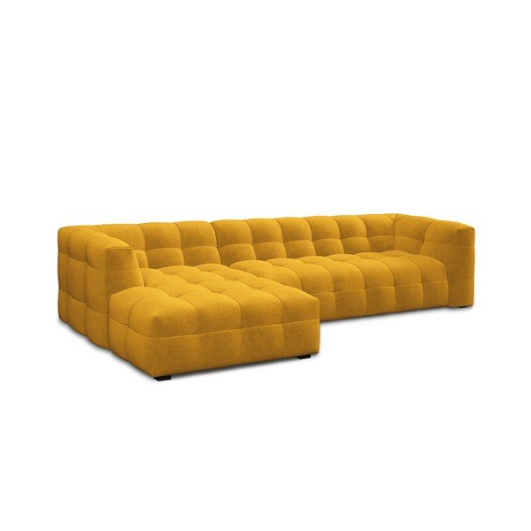 Žuta baršunasta kutna garnitura Windsor & Co Sofas Vesta, lijevi kut-image-3
