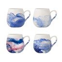 Bijele/plave šalice u setu 4 kom od kamenine 250 ml Lyre – Bloomingville