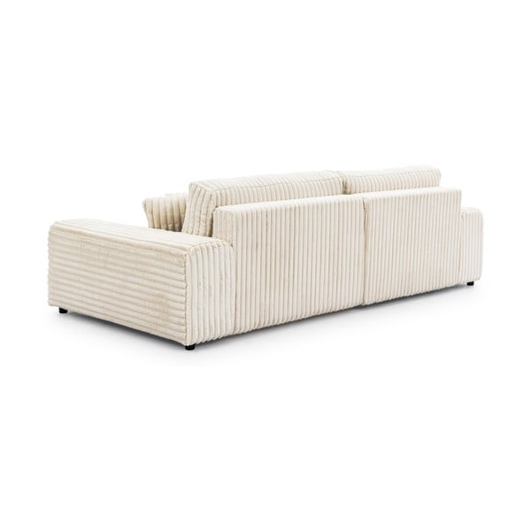 Krem sklopiva/s prostorom za odlaganje kutna garnitura od samta (s lijevim kutom) Sarina – Ropez-image-3