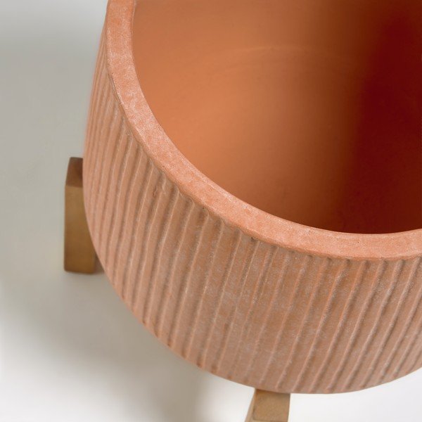 Terakota tegla na drvenom postolju Kave Home Denpasar, ⌀ 33 cm-image-2