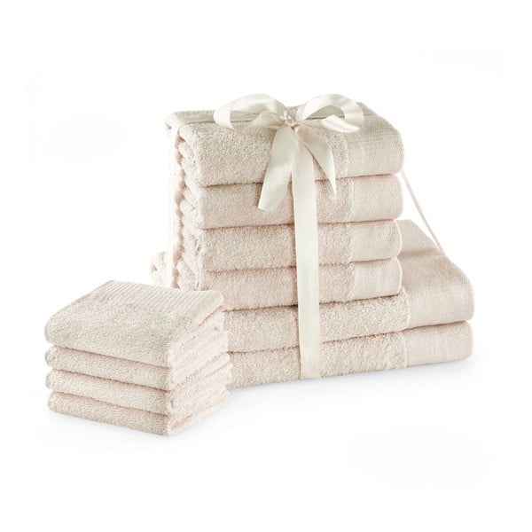 Krem pamučni set ručnika 10 kom od frotira Amari – Restilo