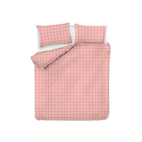 Roza produžena pamučna posteljina za bračni krevet 200x220 cm Piga - Mijolnir
