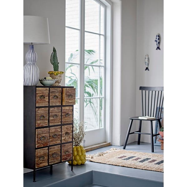 Crna/smeđa metalna komoda 60,5x92x33,5 cm Matteo – Bloomingville-image-1