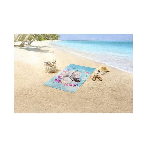 Ručnik za plažu s printom Good Morning My Beauty, 150 x 75 cm-image-1