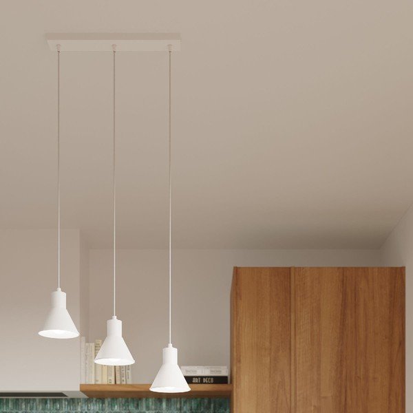 Bijela viseća lampa s metalnim sjenilom 45x14 cm Martina - Sollux-image-3