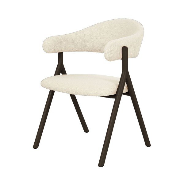 Crna/krem podstavljena blagovaonska stolica s naslonima za ruke Frances – Unique Furniture