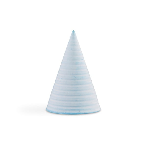 Svjetloplava ukrasna statueta od zemljanog posuđa Kähler Design Glazed Cone svijetloplava, visina 15 cm