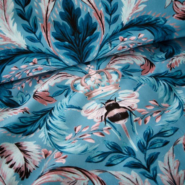 Plava posteljina za krevet za jednu osobu od damasta 135x200 cm Bridgeton – Catherine Lansfield-image-3