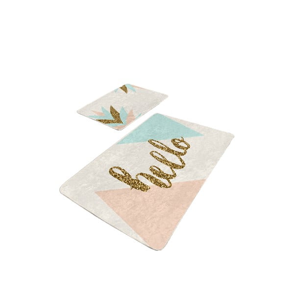 Krem/u zlatnoj boji od samta kupaonske prostirke u setu 2 kom 60x100 cm Hello – Mila Home