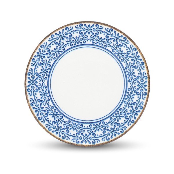 Bijeli/plavi porculanski tanjur ø 25 cm Azul – BonBistro